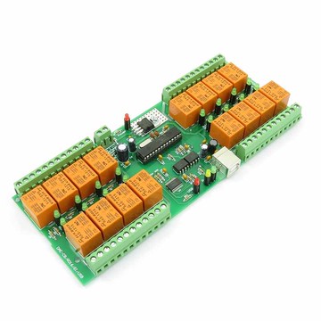 Denkovi USB 16 Channel 自動化繼電器板 12VDC Relay Board for Automation [2美國直購]
