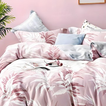 貝淇小舖 40支100%純天絲TENCEL 35公分 床包兩用被四件組  濃情時光  雙人特大