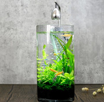 積木印象活水草生態紓壓懶人魚缸【高雅流木造景系列-青青草原】