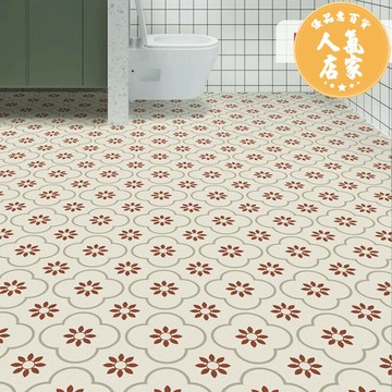 地板貼紙 浴室地板貼 浴室防滑貼 蘑咖衛生間自黏地貼廚房牆地面翻新防水防潮創意地板花磚貼紙加厚