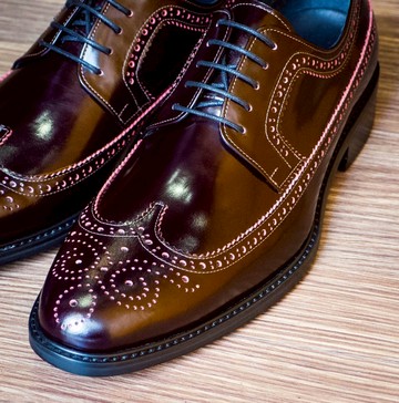 REGENT 長翼雕花德比鞋-酒紅/ Longwing Derby-Burgundy