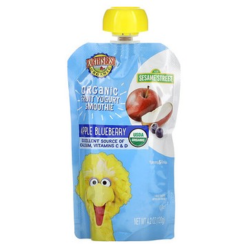 Earth's Best, 有機水果酸乳奶昔，2 歲及以上，蘋果藍莓味，4.2 盎司（120 克）