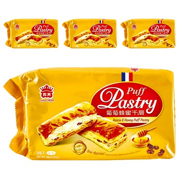 義美 千層派 葡萄蜂蜜 8包  96g  4袋