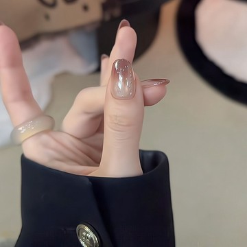 【高級感美甲】美拉德棕色漸變美甲短款海莉貓眼穿戴甲秋冬新款甜酷簡約甲片