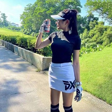 【優選 好品質】高爾夫球衣 韓國女裝 高爾夫女裝2023高爾夫女裝夏季套裝短裙短袖T恤運動吸汗速乾顯瘦POLO衫球衣
