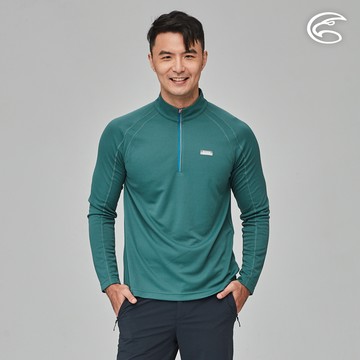 ADISI 男SUNCOOL抑菌半門襟長袖排汗衣(連袖) AL2311030 (S-2XL) 鼠尾草葉｜防曬 抗UV 抗菌 除臭 吸濕排汗 快乾 彈性