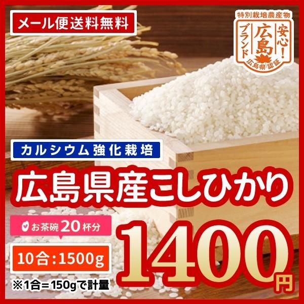 米 送料無料 ポイント消化 お米 広島県産 カルゲン米 コシヒカリ 1500g お試し 令和5年産 ※ゆうパケット配送のため日時指定・代引不可