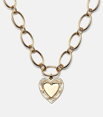 FoundRae Love Heart Token 18kt gold pendant necklace with diamonds