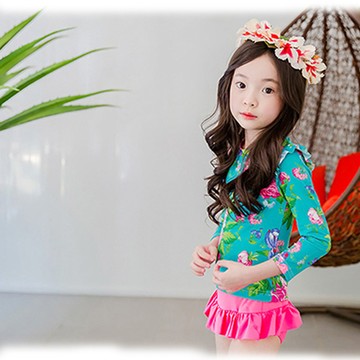 Biki比基尼妮泳衣，愛蜜莉長袖泳衣兒童泳衣泳裝(M-2XL)