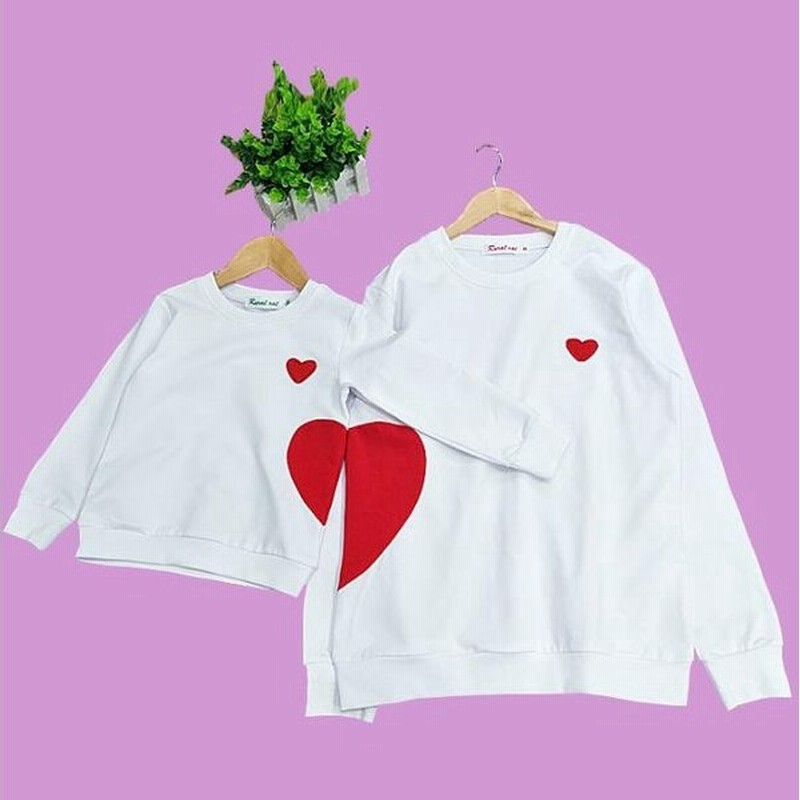 ペア パーカー 長袖 レディース ハート柄 カップル お揃い トレーナー 親子お揃い服 ペアルック Tシャツ おしゃれ ペア トップス カップル 子供服 男女兼用 恋人 通販 Lineポイント最大get Lineショッピング