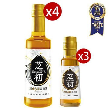 芝初黃金3顧苦茶油搶購組/共7罐/維生素A、E、胡蘿蔔素3大保健因子/料理油/食用油/常溫保存