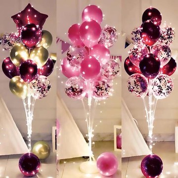 發光地飄桌飄亮光片生日氣球裝飾場景布置店鋪開業派對路引