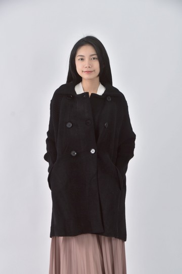 (XL) 排扣黑色外套