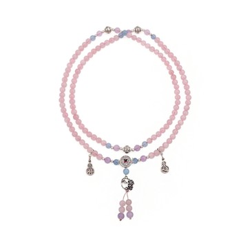 柔情無限桃花粉晶念珠