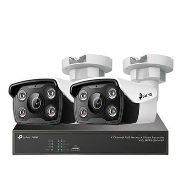 TP-Link 組合 VIGI NVR1004H-4P 4路主機+VIGI C330 VIGI 3MP 戶外全彩槍型網路攝影機*2 昌運監視器