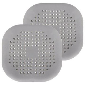 AXIS 艾克思 方形地板水槽TPR吸盤式排水濾網蓋 Set 2  約13.7x13.7cm  灰色  1組