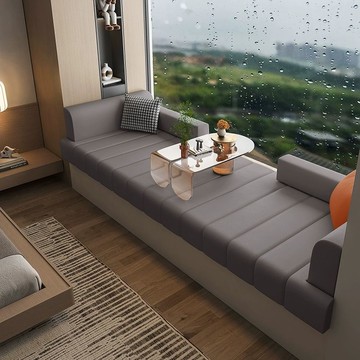 可拆洗科技布飄窗墊沙發卡座墊輕奢風陽臺臥室榻榻米墊靠背墊改造 m8092