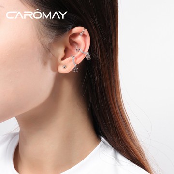 CAROMAY簡約精致小巧耳夾無耳洞女新款潮耳墜精致高級感小眾耳飾