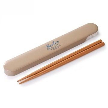 日本製BASILICO抗菌天然木筷+環保收納盒2件組 18cm(可洗碗機 環保筷 餐具組 4色任選)