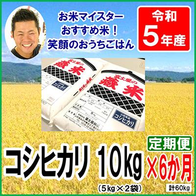 ふるさと納税 米沢市 山形県産コシヒカリ10kg(5kg×2袋)全6回