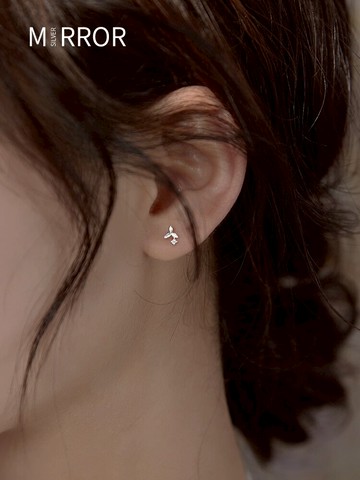小麋人925睡覺不用摘小巧簡約純銀耳釘女耳環年新款潮冷淡風