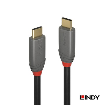 LINDY USB3.2 GEN2x2 TYPE-C 公TO公 傳輸線+PD智能電流晶片0.5M 36900_A