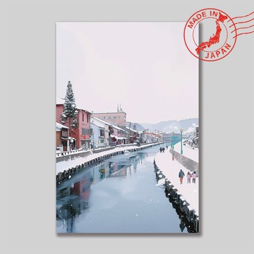 日本風景明信片・小樽運河、北海道・日本製造・送禮、書寫、裝飾
