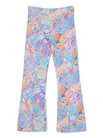 Marcelo Burlon County Of Milan Kids - all-over logo print flared trousers - kids - Cotton - 10 yrs - Blue