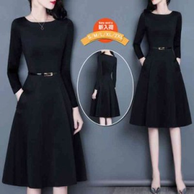 膝丈 黒 ワンピースの通販 11 196件の検索結果 Lineショッピング