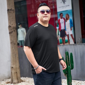 【🚚台灣現貨 大碼男裝】M-9XL大尺碼T恤 冰絲短袖t恤男夏季寬松加肥大碼胖子圓領胖人上衣半袖體恤杉運動短袖 透氣速乾