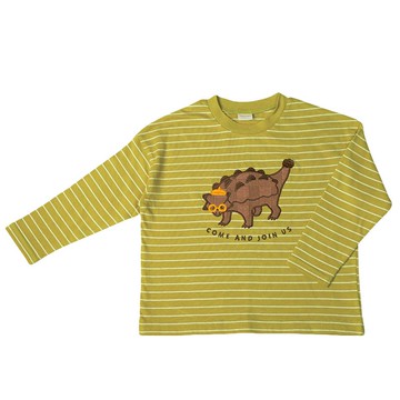 akachan honpo - 長袖T恤-布貼-綠色