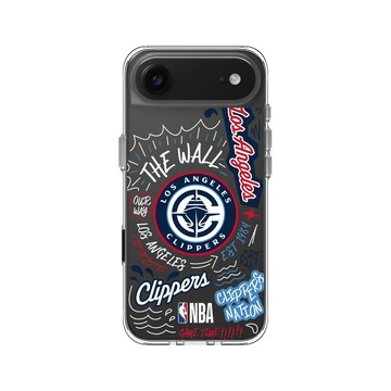 iPhone Air Clear Case（相機按鈕） 透明 - NBA - 塗鴉系列-洛杉磯快艇 Los Angeles Clippers - Graffiti
