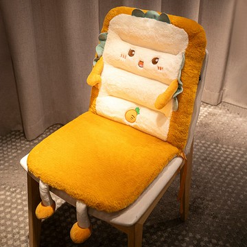 坐墊 椅子靠墊靠背 一體加厚毛絨屁墊 辦公室久坐座椅學生宿舍坐墊【不二雜貨】