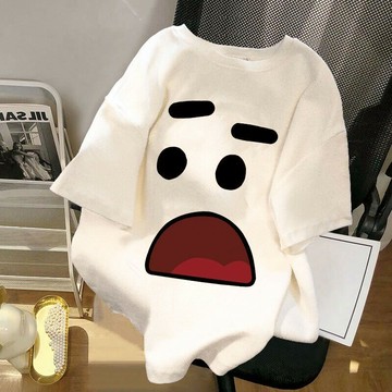 純棉短袖上衣男|白色短袖T恤|夏季印花上衣|小衆T恤|寬鬆顯瘦上衣|簡約通懃ins短袖衫|韓係穿搭|韓版衣服|大尺碼上衣