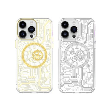 iPhone 15 Pro Max 殼 【J TECH】iPhone15 Pro Max 6.7吋 Magsafe磁吸賽博機械防摔手機殼