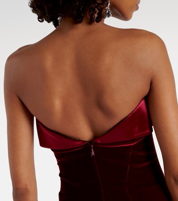 Mugler Satin-trimmed velvet minidress