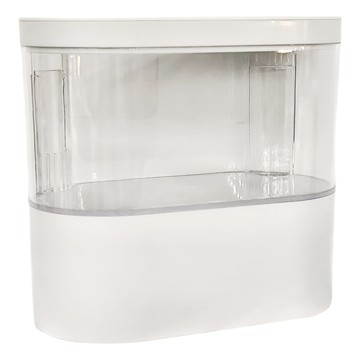 水幻奇境 圓弧小魚缸 普通款 迷你桌面魚缸 高強度PS材質 4L水容量 USB充電  白色  1個  21.1 x 19.2 x 10.9cm