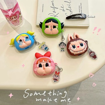 可愛 泡泡瑪特 飛天小女警 哭娃 拉布布 防摔 矽膠 耳機套 airpods 殼 4代 3代 耳機殼 pro 1代 2代
