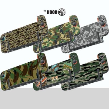 THE HOODx迷彩系列適用任天堂switch 2新款透明保護殼分體式手柄套一體抗刮耐磨全包防指紋游戲機保護套配件