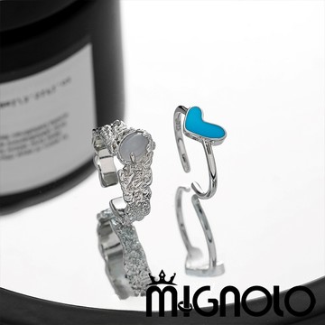 原創®️MIGNOLO👉肌理熔岩貓眼戒指 可調節戒指 情侶戒指 高質感 指環  設計 百搭 高級感