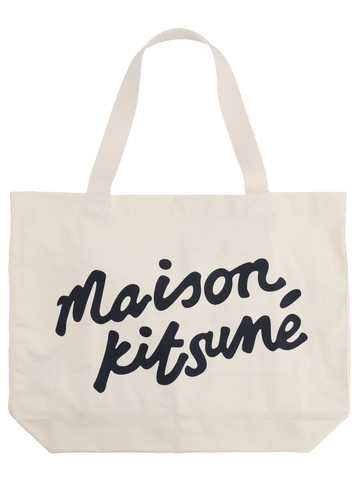 maison kitsuné tote bag with writing