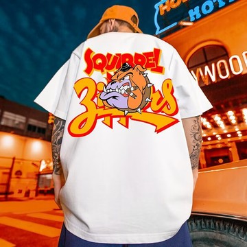 M-8XL 印花短袖男 夏季薄款美式韓系復古寬松大碼印花短袖T恤男 五分袖 情侶印花T恤男女 青少年短袖 T恤男 圓領短