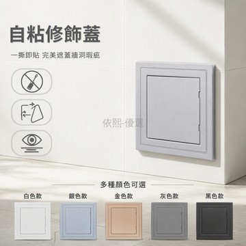 台灣出貨 ABS 材質檢修口 平貼式自粘蓋板 免打孔安裝 下水管遮蓋 牆面整潔 不鏽鋼色銀色白色 衛生間廚房適用