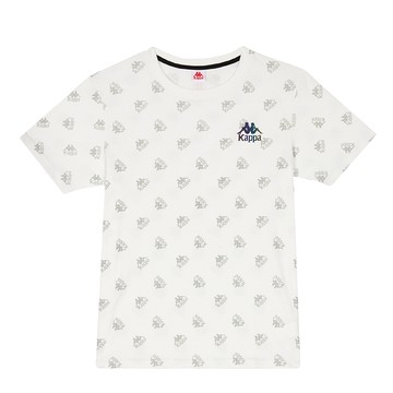 KAPPA義大利 時尚 型男吸濕排汗純棉圓領衫白 371G1WW001