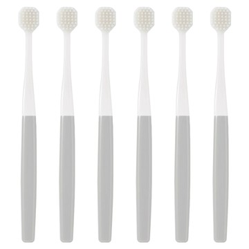 MUJI 無印良品 可替換刷頭的牙刷 寬刷頭/柔軟刷毛 灰色  6支  1入