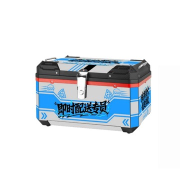 後置物箱 摩托車後行李箱 通用後備箱 80L大容量機車後備箱 彩繪潮流機車圖案 附減震底板 靠背 防水防盜尾箱 熱銷