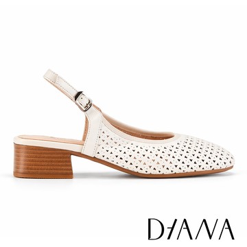 DIANA  羊皮沖孔後拉帶式氣墊穆勒鞋  米白 #  56105