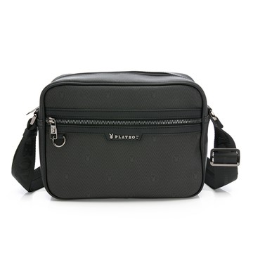 ✨型男日常 買就送小物收納包│PLAYBOY-大斜背包 Defense系列 -黑色(141-0101-09-7)