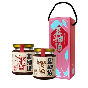 豆油伯 經典醬料禮盒組(椒麻醬260g+辣豆瓣醬280g)   (禮盒顏色隨機出貨)