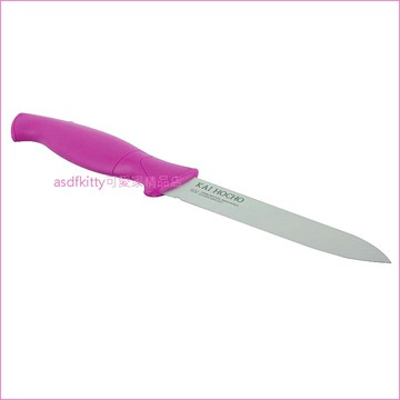 asdfkitty可愛家☆貝印KAI桃紅色不鏽鋼水果刀-日本正版商品